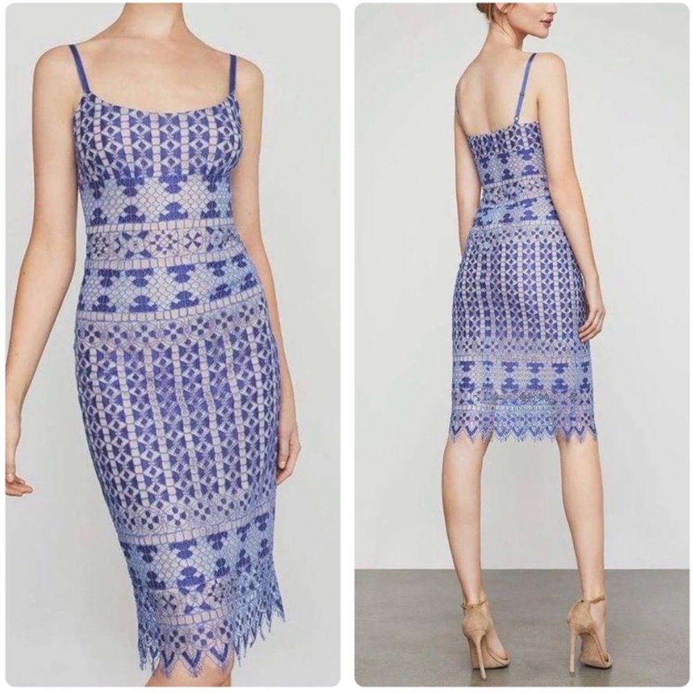 Bcbgmaxazria Alese Lace Midi Dress Size 10
